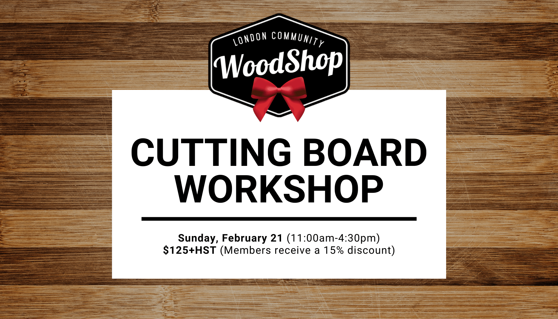 _Cutting Board Workshop - Sunday, February 21 _Cutting Board Workshop - Sunday, February 21